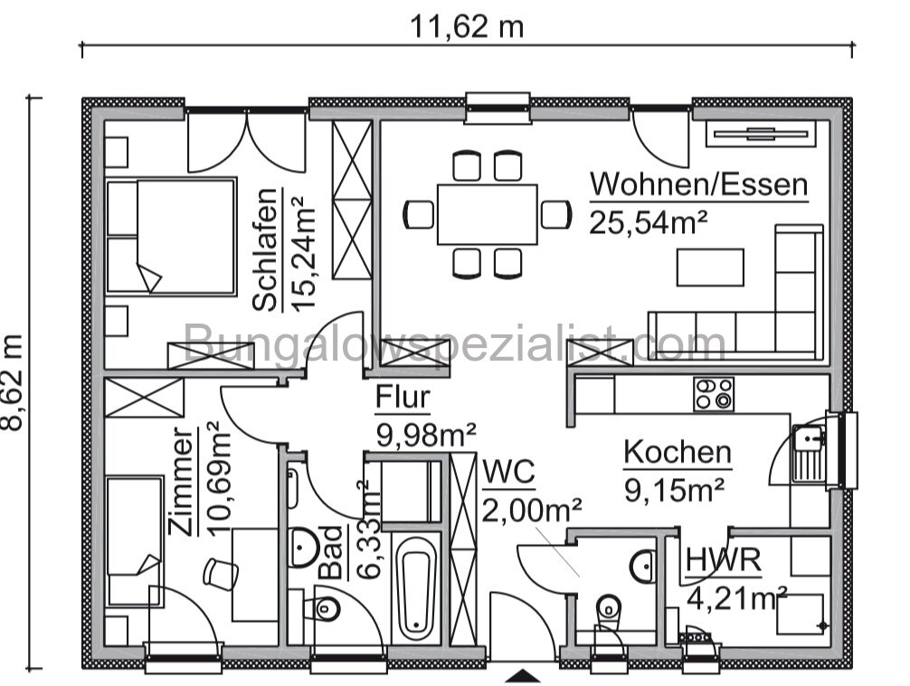 3 Zimmerbungalow vom Spezialisten FB/ WP / PV / SChlüsselfertig