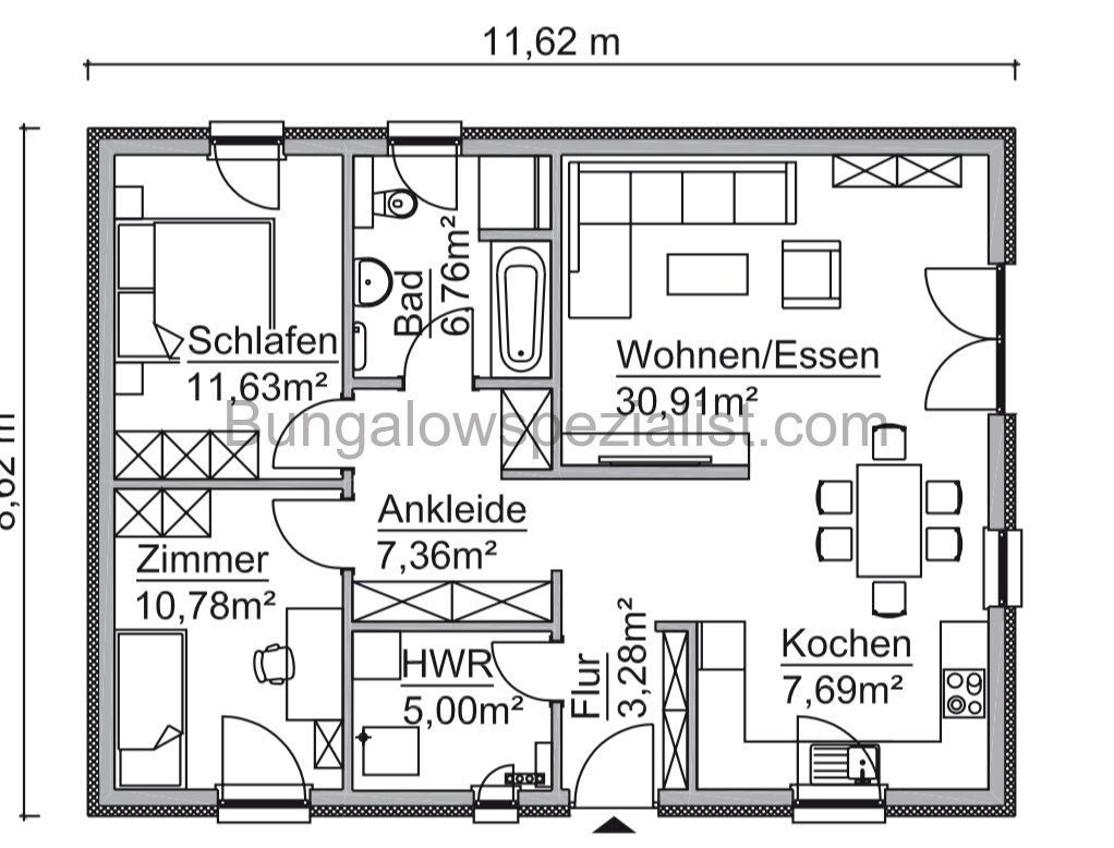 3 Zimmerbungalow vom Spezialisten FB/ WP / PV / SChlüsselfertig