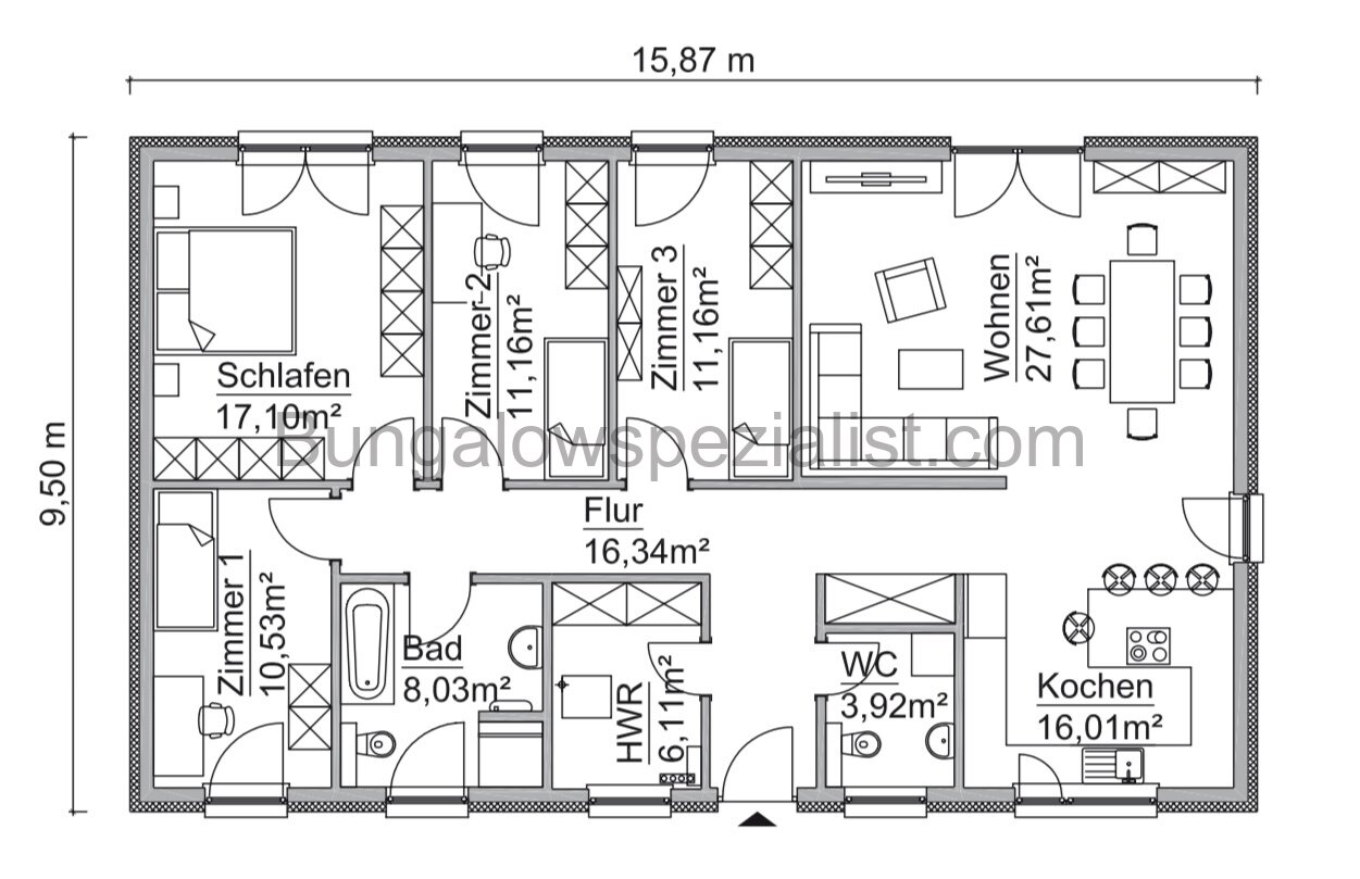 Bungalow mit 4 Zi vom Bungalowspezialisten Schlüsself. / PV- Anlage / FB / WP
