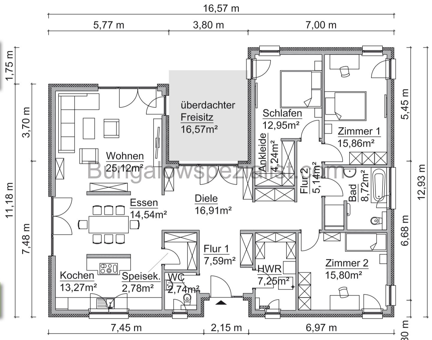 Dieser Bungalow lässt keine Wünsche offen ( 169 Qm) vom Bungalowspezialisten