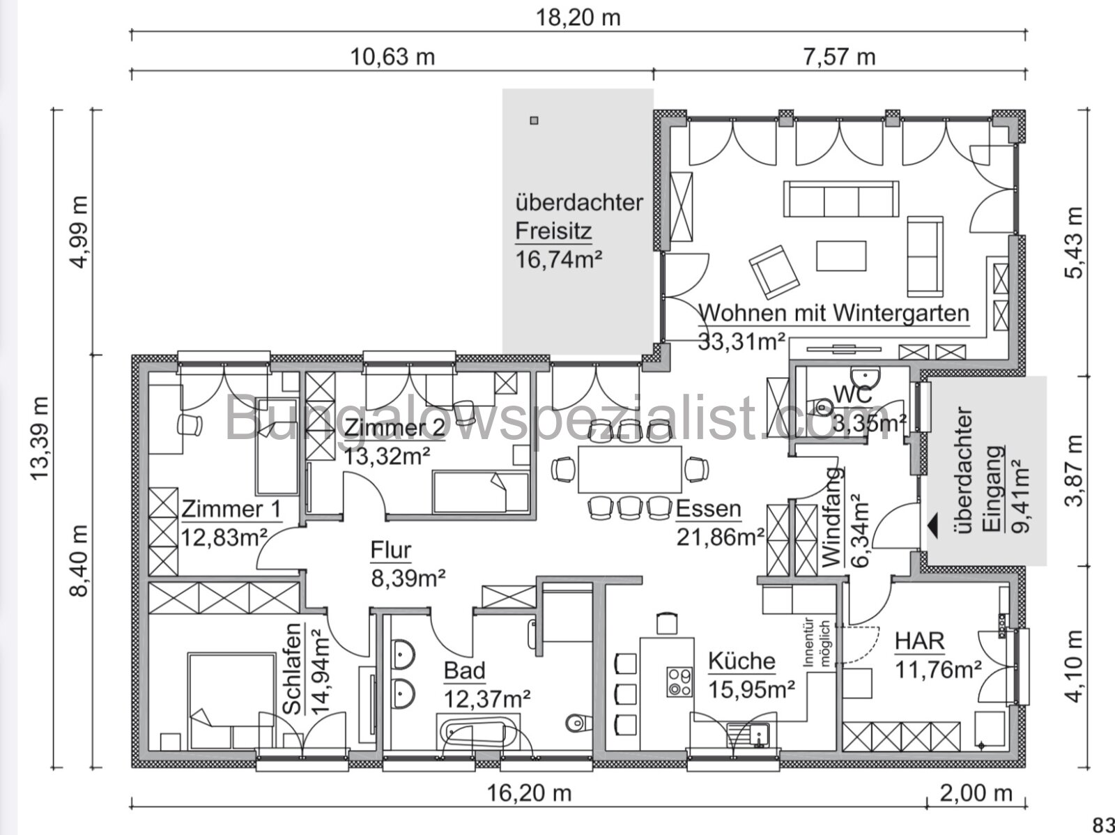 Bungalow für gehobene Ansprüche vom Bungalowspezialisten. TOP AUSFÜHRUNG
