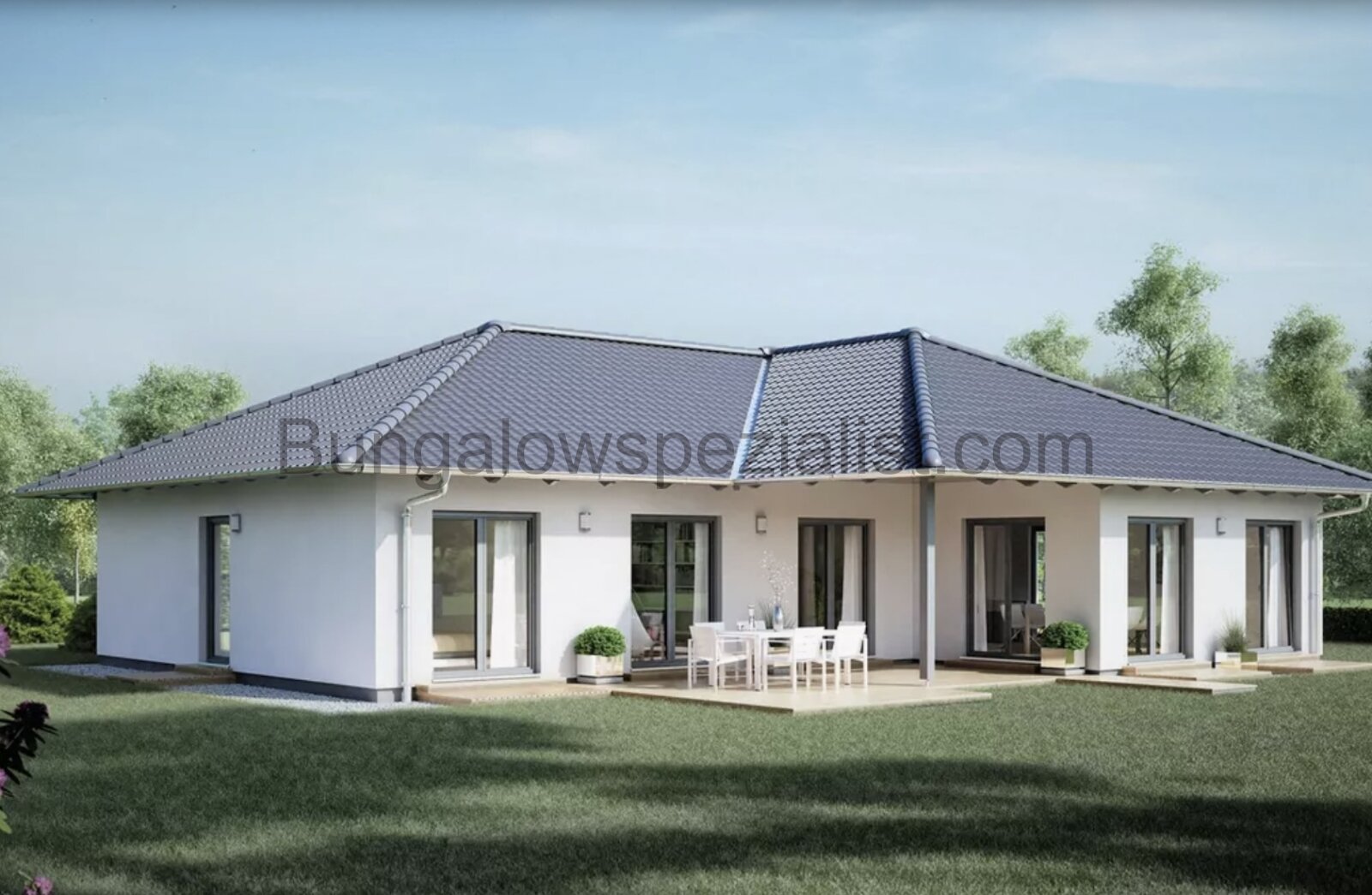 Sie schlafen getrennt, hier ist die Lösung. Bungalow 141 Qm vom Bungalowspezialisten PV- Anlsge FB / Wp