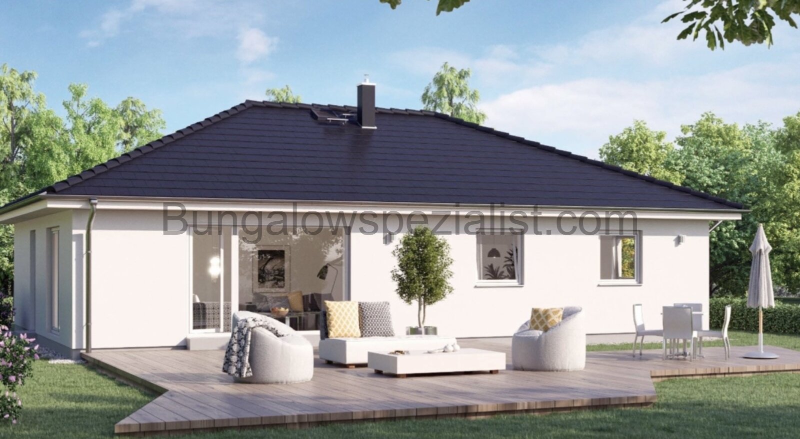 Bungalow barrierefrei 87 Qm mit Grundst. in Lahde vom Bungalowspezialisten Schlüsself. / FB / WP / PV- Anlage /