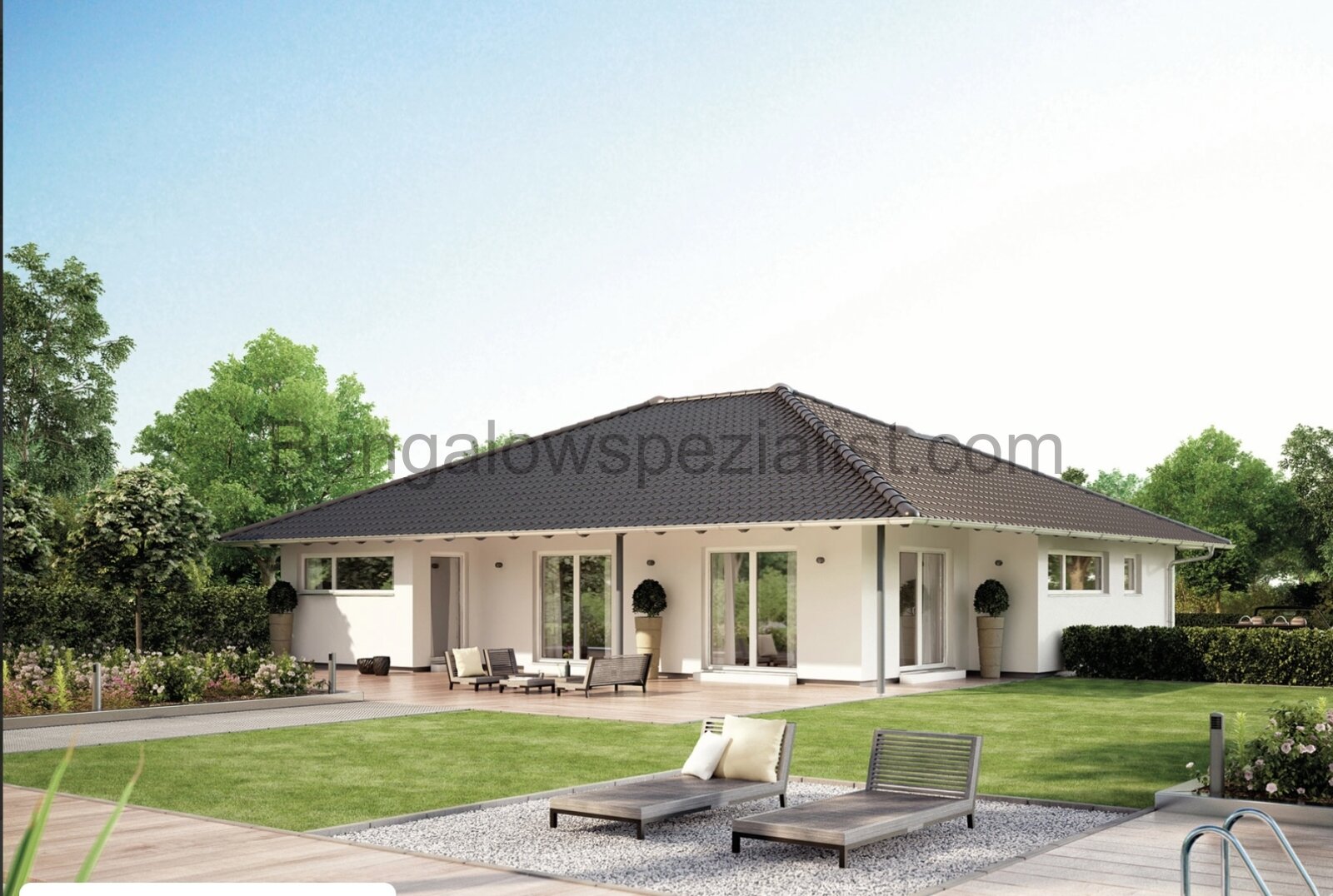 Bungalow mit raffiniertem Grundriss 125 Qm mit Grundst. in Lahde vom Bungalowspezialisten PV- Anlage / FB / WP