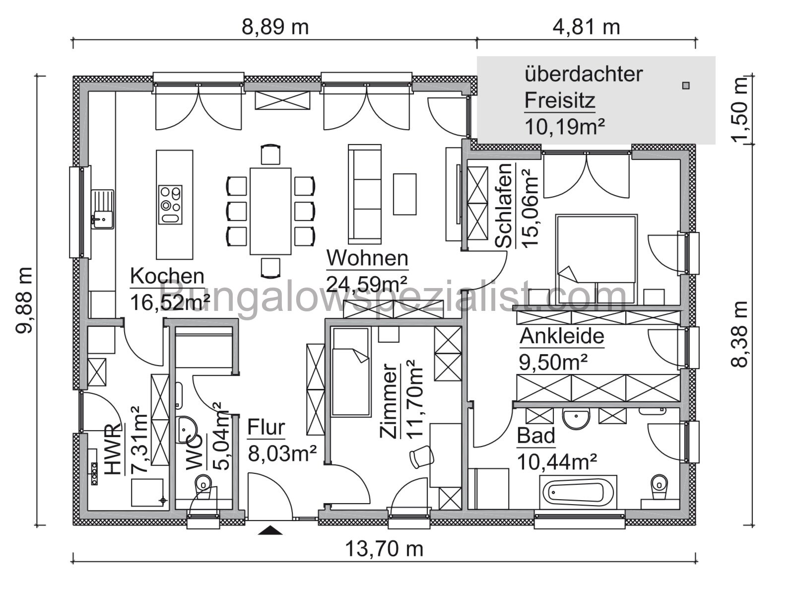 Bungalow 118 Qm mit Grundst. in Lahde vom Bungalowspezialisten barrierefrei / FB / WP / PV- Anlage