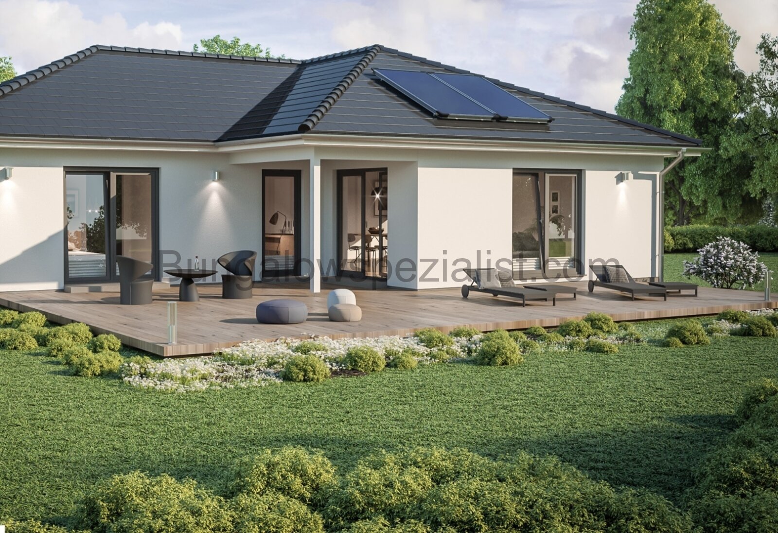 Winkelbungalow ( 126 Qm) mit Grundst. in Bückeburg vom Bungalowspezialisten /barrierefrei / WP / FB / PV- Anlage