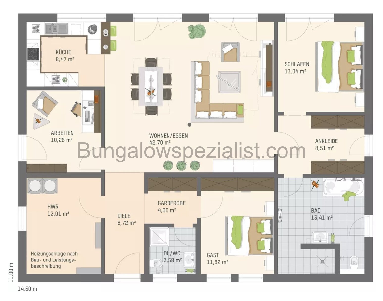 Bungalow mit Grundst. in Bückeburg großzügig barrierearm schlüsselfertig 134 Qm vom Bungalowspezialisten PV- Anlage WP / FB