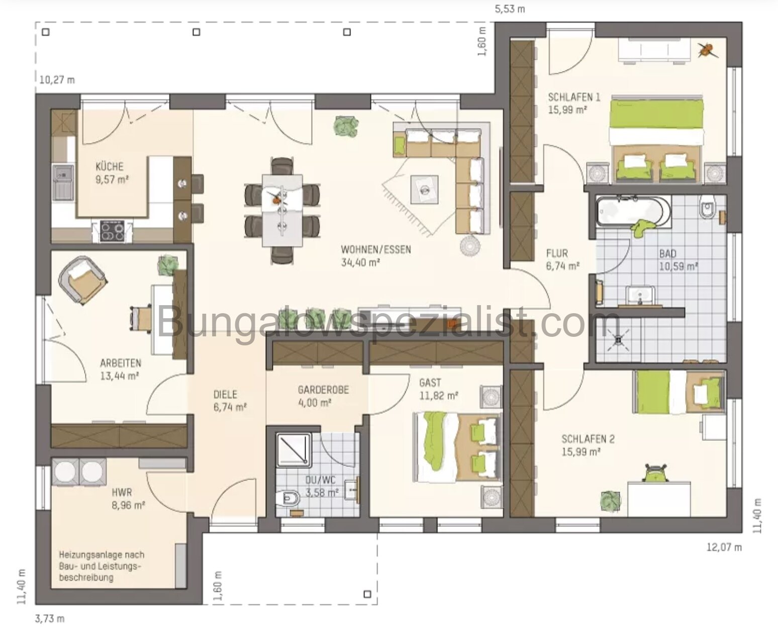 Bungalow 141 Qm mit Grundstt. in Bückeburg 5 Zi vom Bungalowspezialisten PV- Anlsge FB / Wp