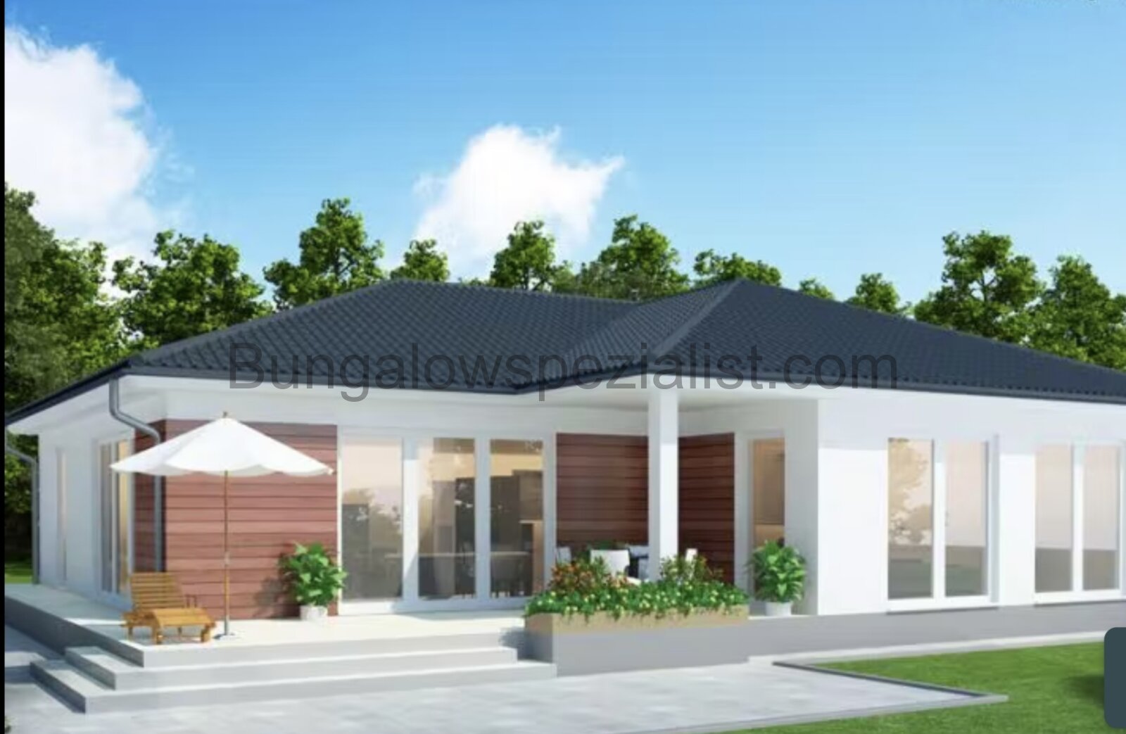 Familienbungalow 140 qm / 4 Zi / Einbauküche / 2 Bäder / PV- Anlage / W<p / FB